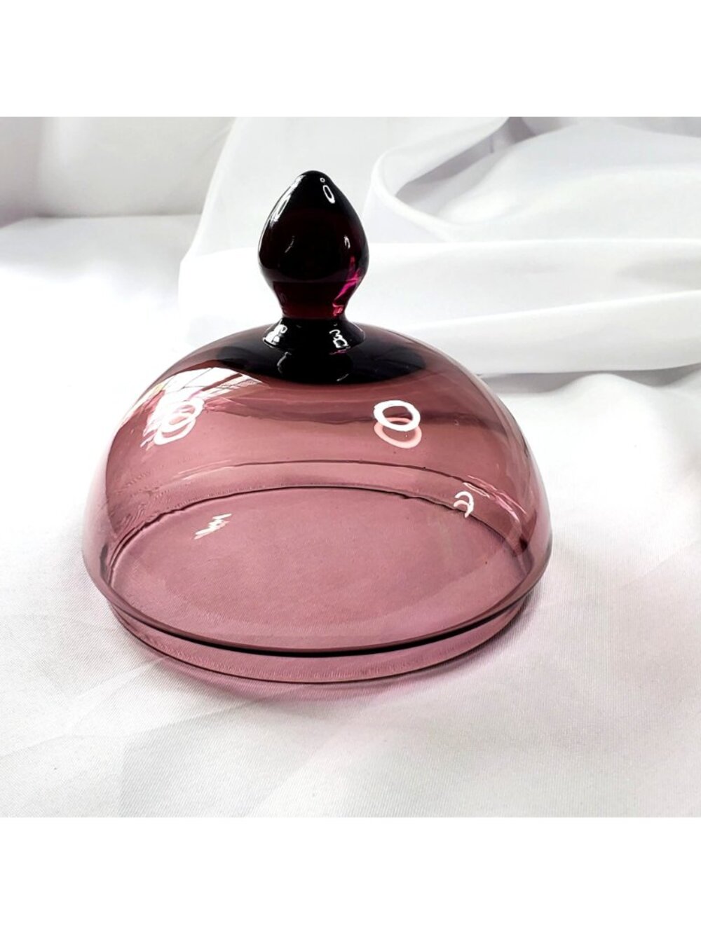 VTG Amethyst Wine Purple Glass Empoli Apothecary Compote Pedestal Candy Dish - Picture 9 of 13